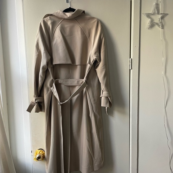 OAK + FORT Beige Oversized Trench Coat - Picture 4 of 6